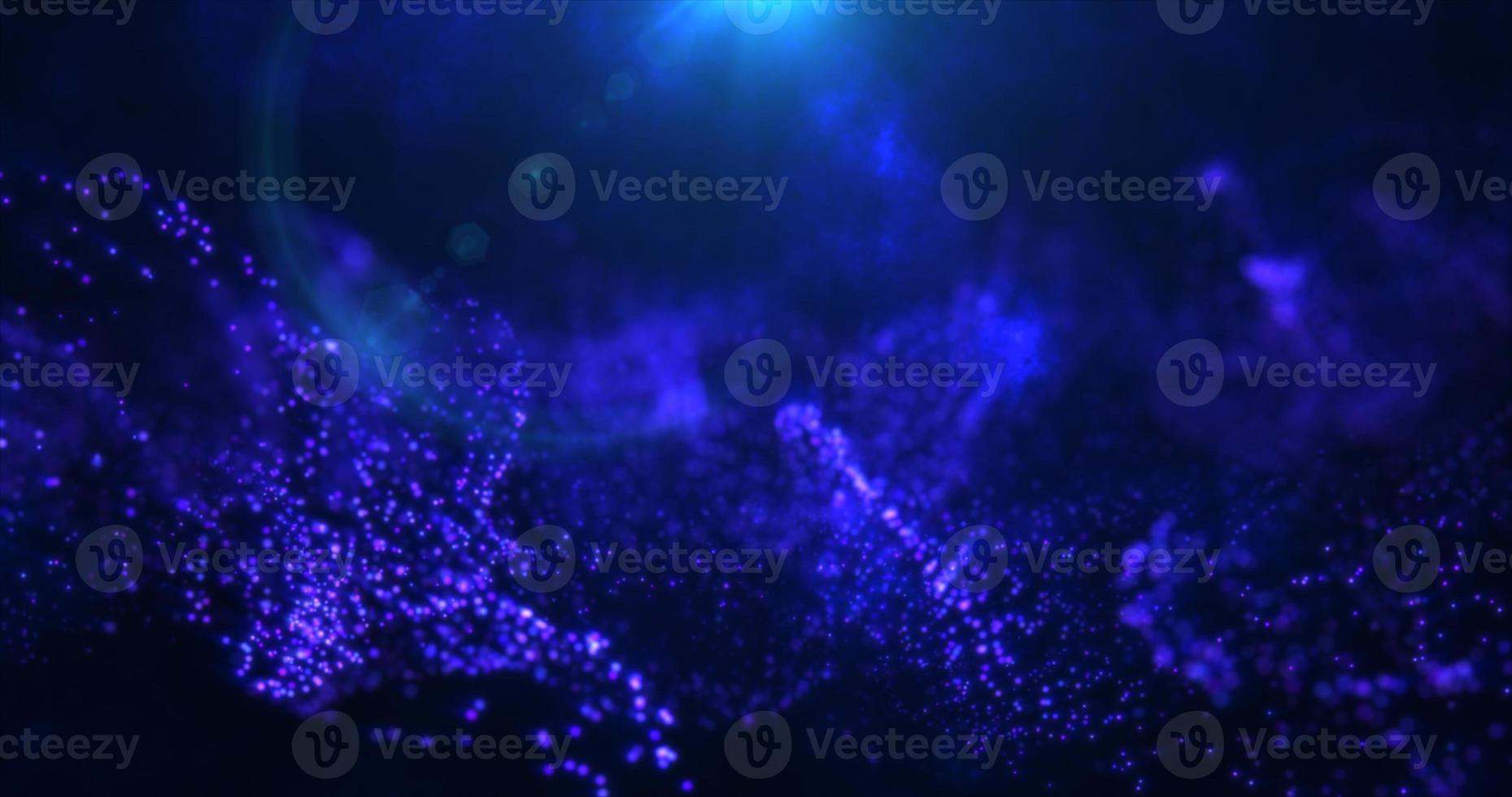 Abstract waves from particles and dots of energetic magic with the effect of glow and blur, abstract background photo