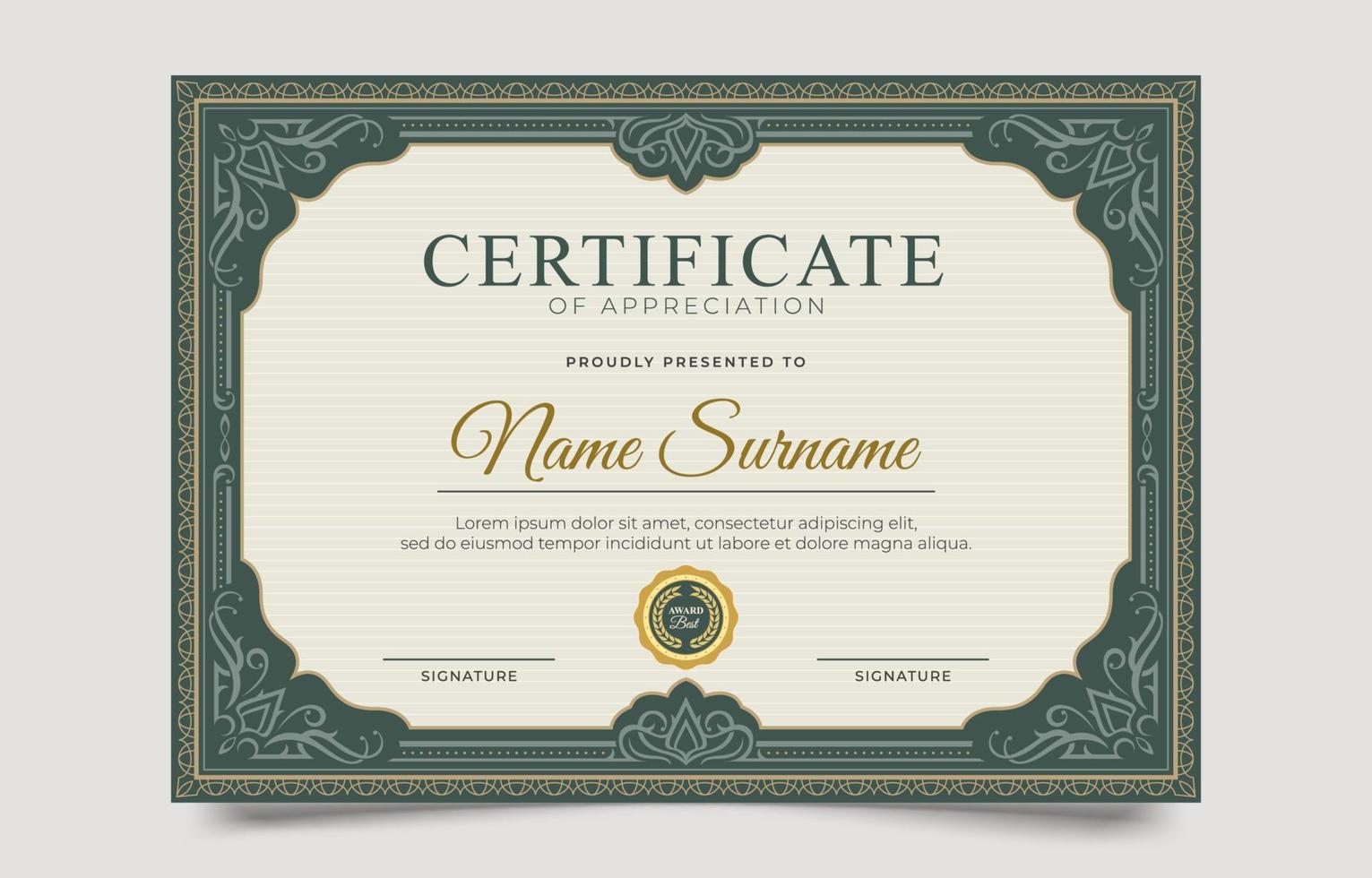 Victorian Certificate Template vector