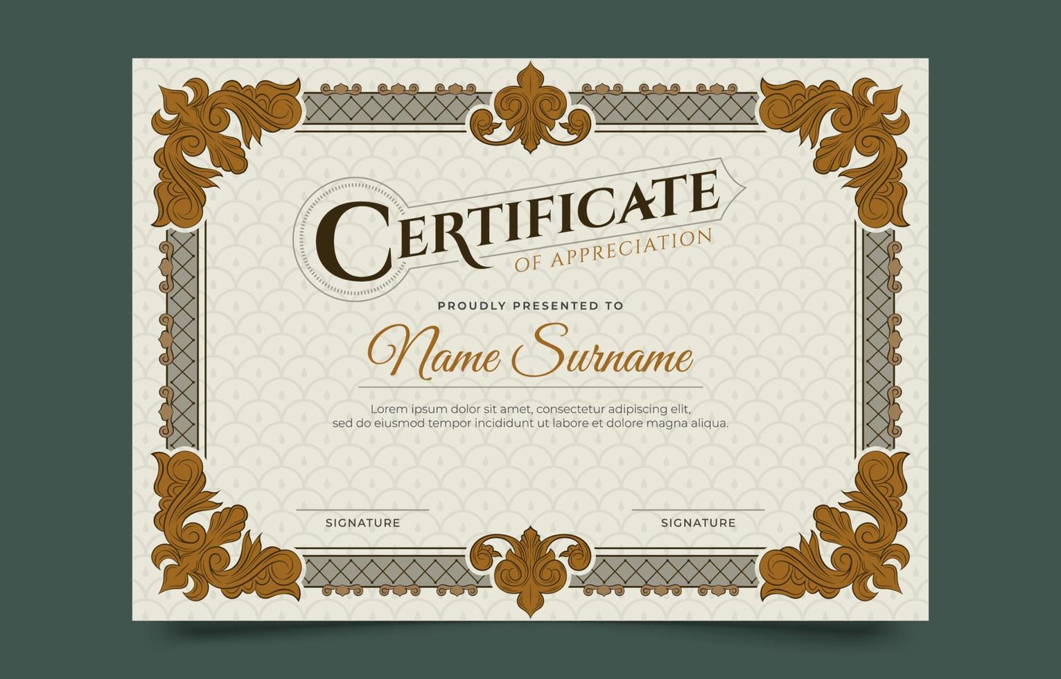 Victorian Certificate Template vector