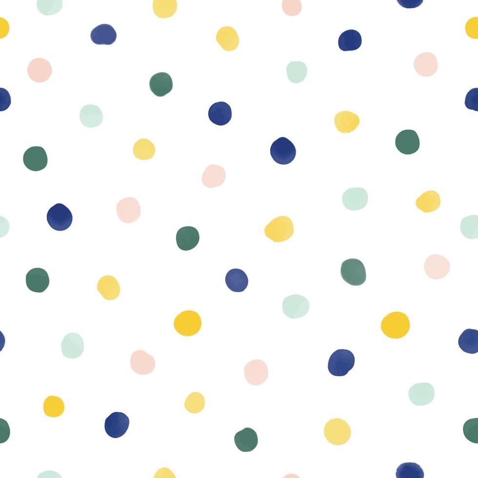 watercolor polka dots seamless pattern vector