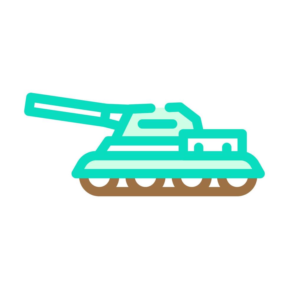 Ilustración de vector de icono de color militar de tanque