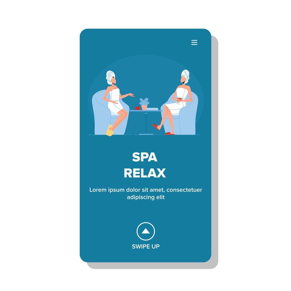 Spa Relax Or Beauty Salon Women Relaxing Vector