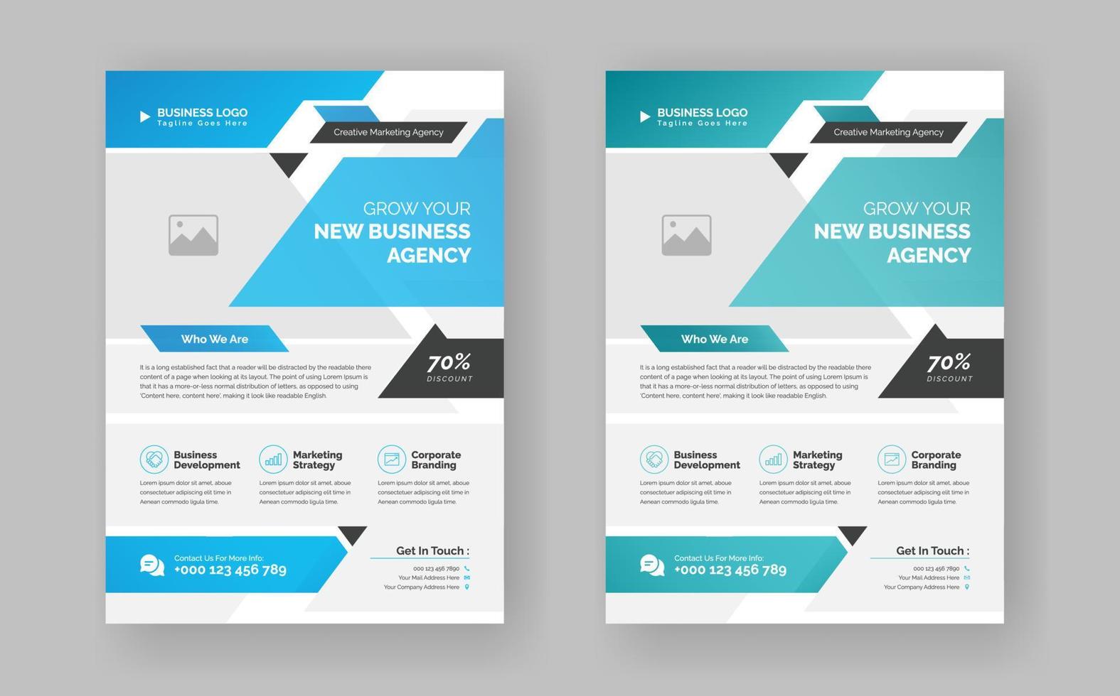 Professional a4 business flyer template design for printing. vector