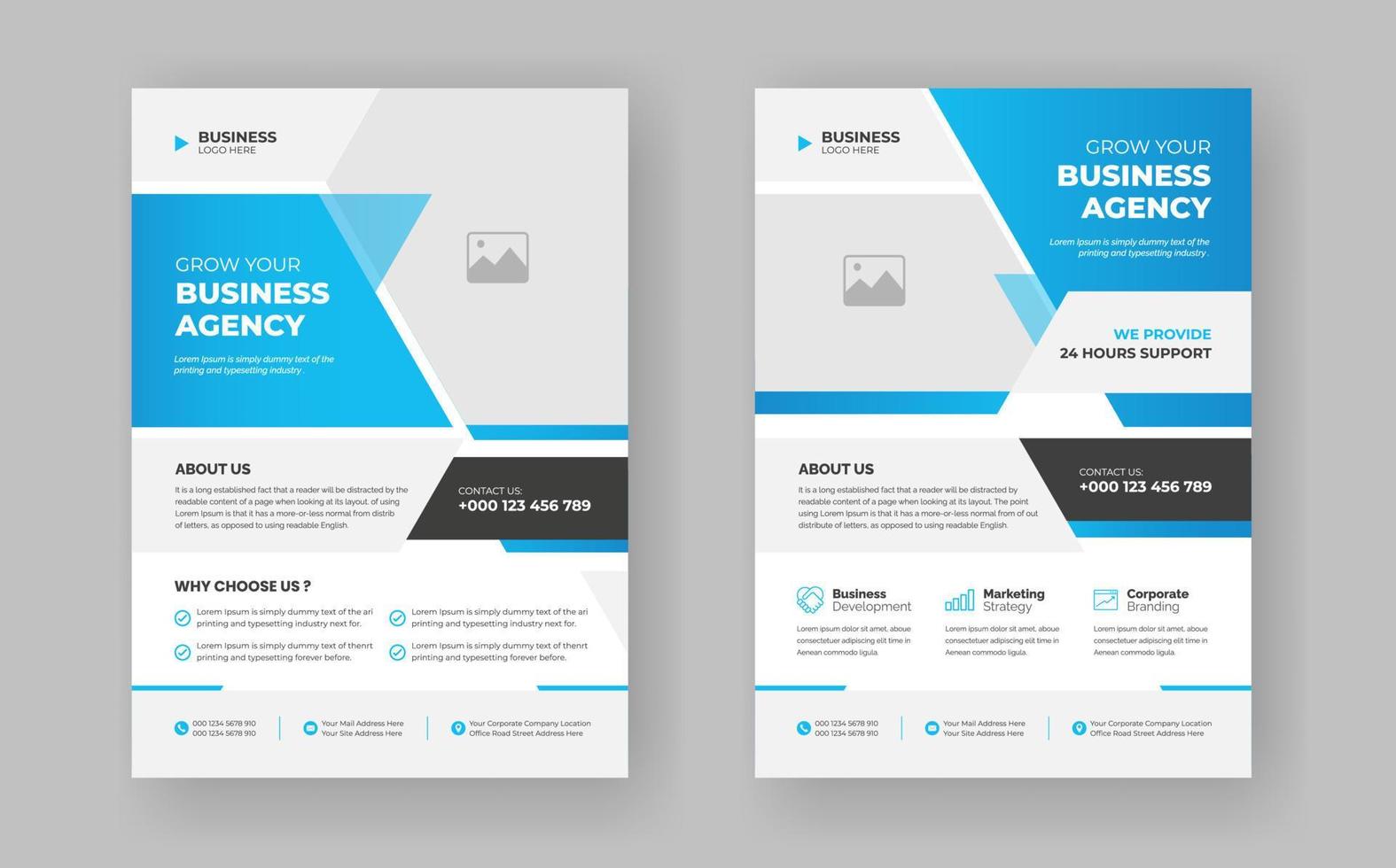 Professional a4 business flyer template design for printing. vector