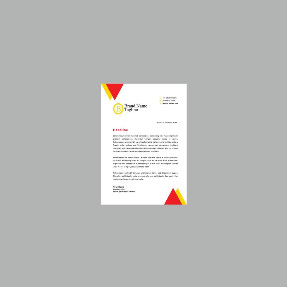 Modern letterhead design vector