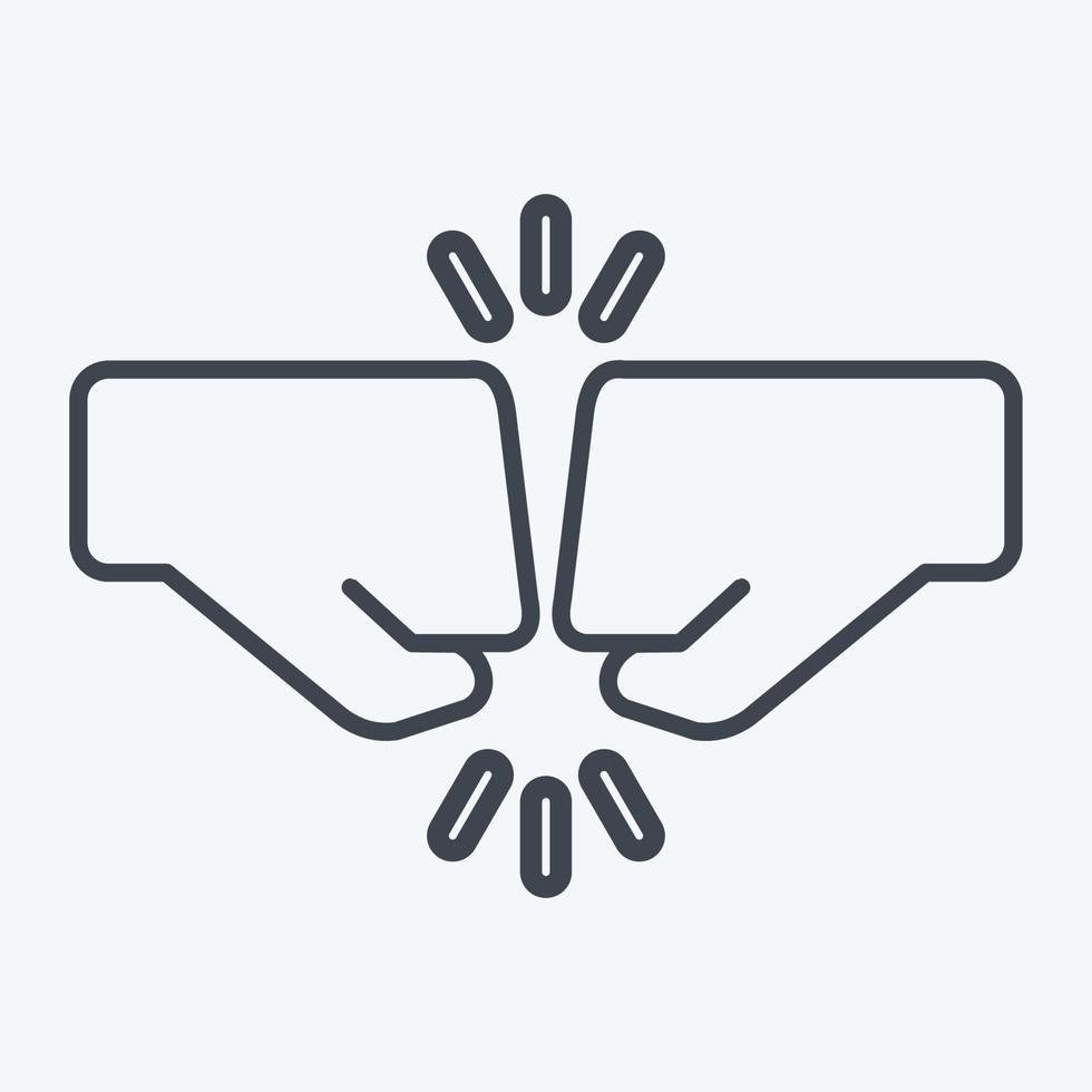 Icon Greeting. related to Psychological symbol. line style. simple illustration. emotions, empathy, assistance vector