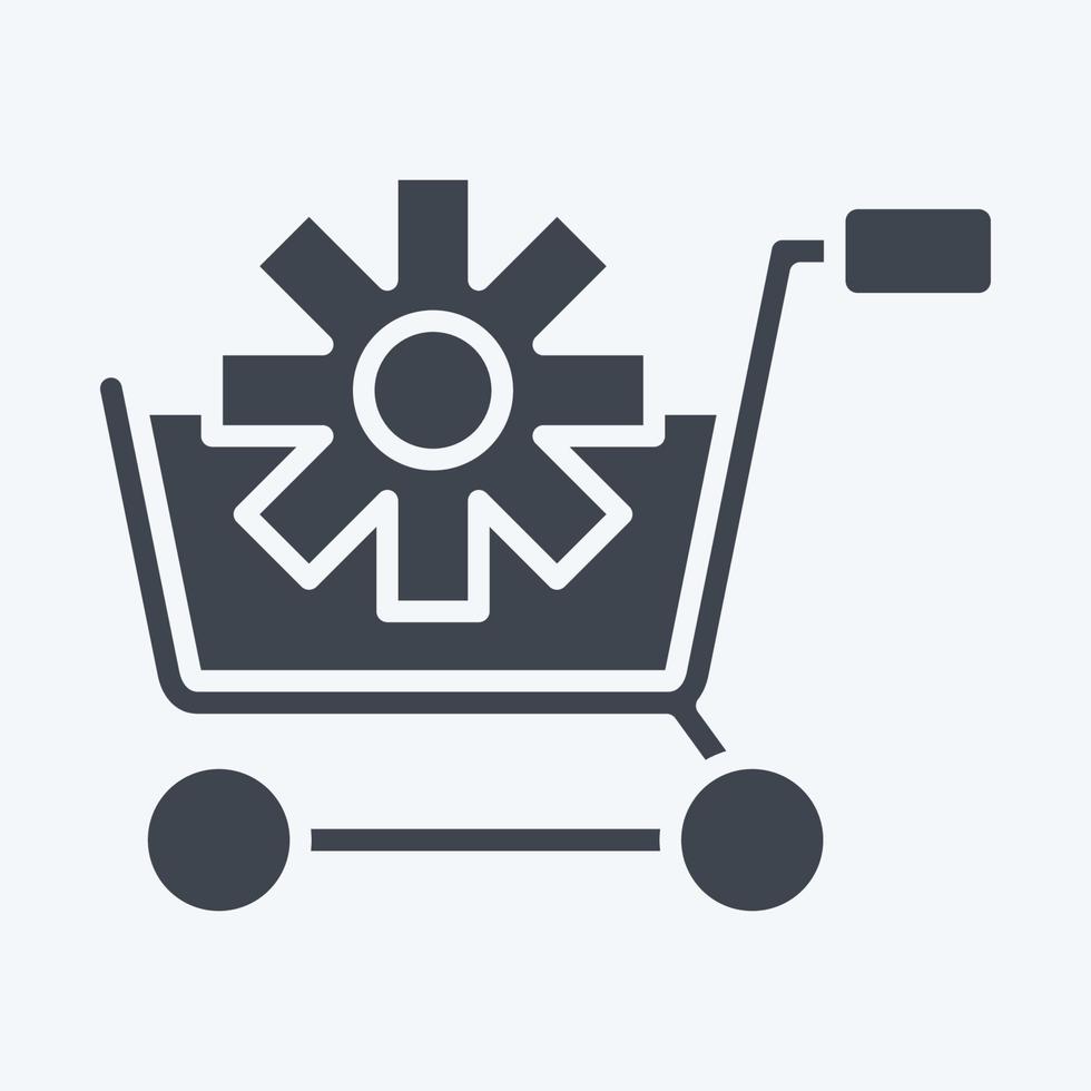 Icon Customer Service. related to Online Store symbol. glyph style. simple illustration. shop vector