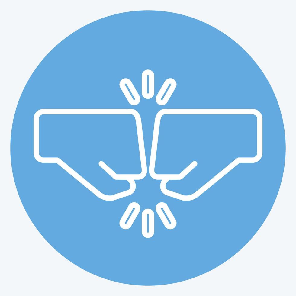 Icon Greeting. related to Psychological symbol. blue eyes style. simple illustration. emotions, empathy, assistance vector