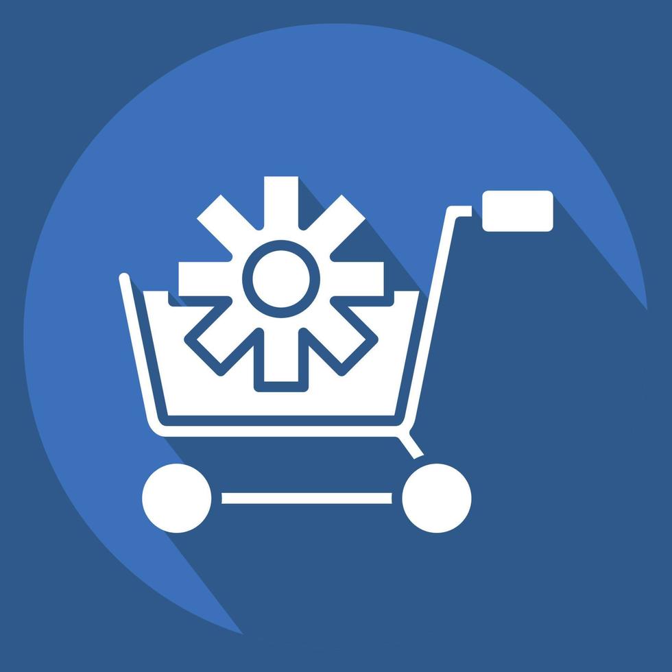 Icon Customer Service. related to Online Store symbol. long shadow style. simple illustration. shop vector