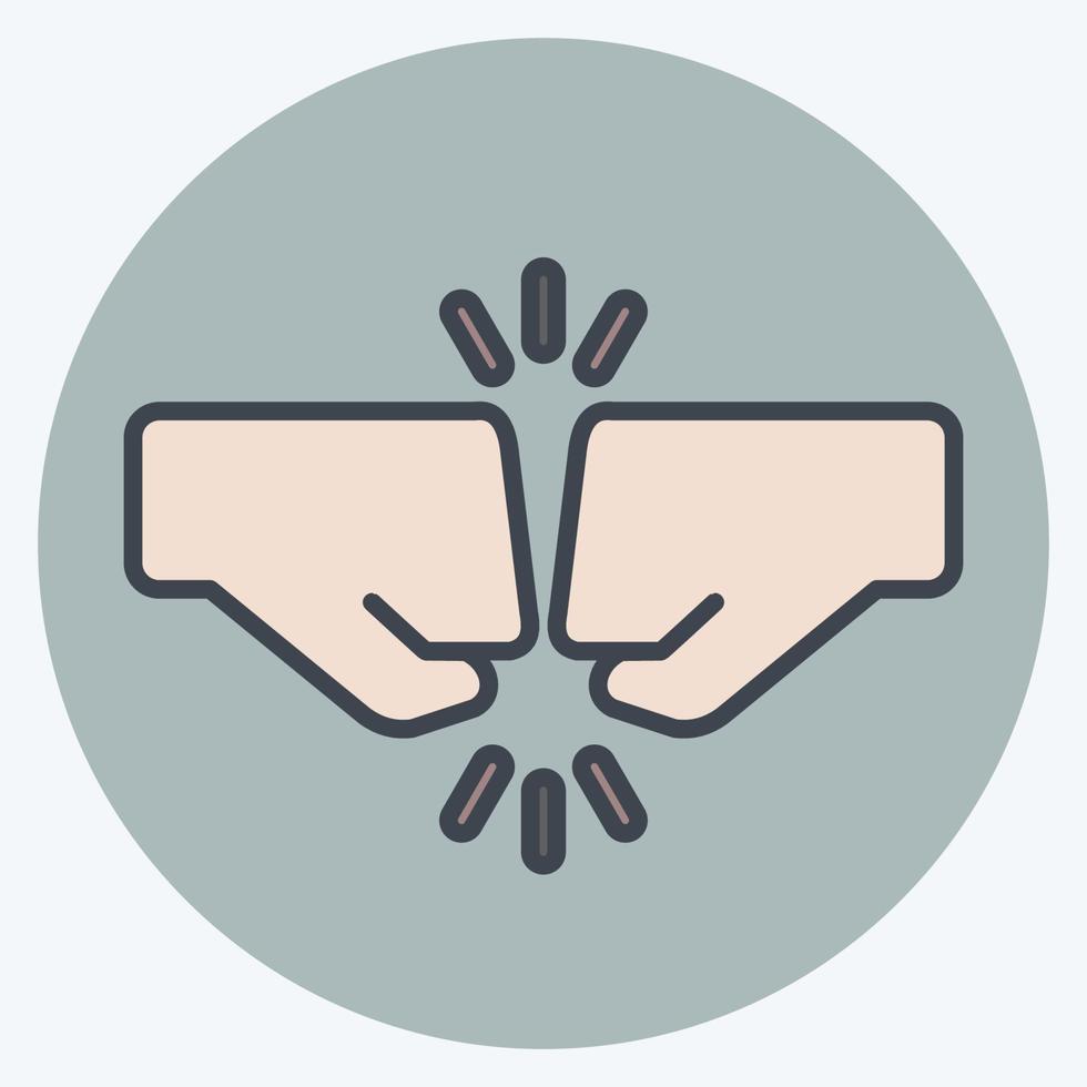Icon Greeting. related to Psychological symbol. color mate style. simple illustration. emotions, empathy, assistance vector