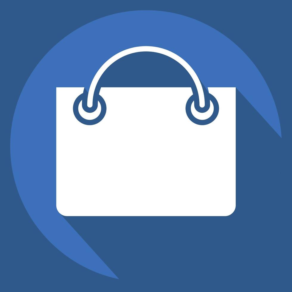 Icon Shopping Bag. related to Online Store symbol. long shadow style. simple illustration. shop vector