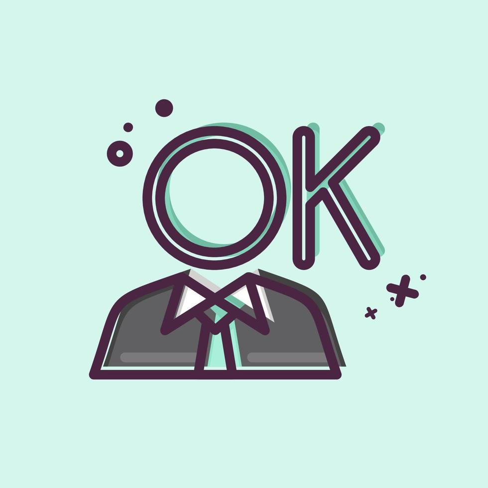 Icon Self Esteem Affirmations. related to Psychological symbol. MBE style. simple illustration. emotions, empathy, assistance vector