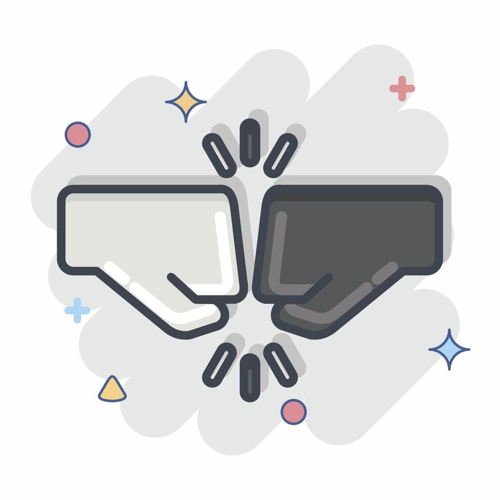 Icon Greeting. related to Psychological symbol. Comic Style. simple illustration. emotions, empathy, assistance vector