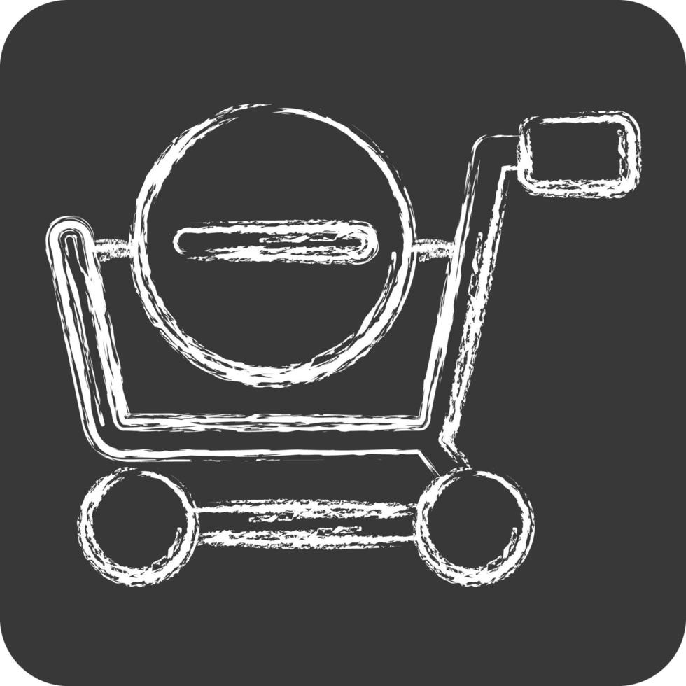 Icon Delete From Cart. related to Online Store symbol. chalk style. simple illustration. shop vector