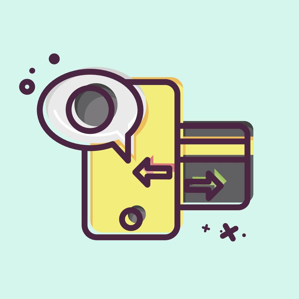 Icon Mobile Paymments. related to Online Store symbol. MBE style. simple illustration. shop vector