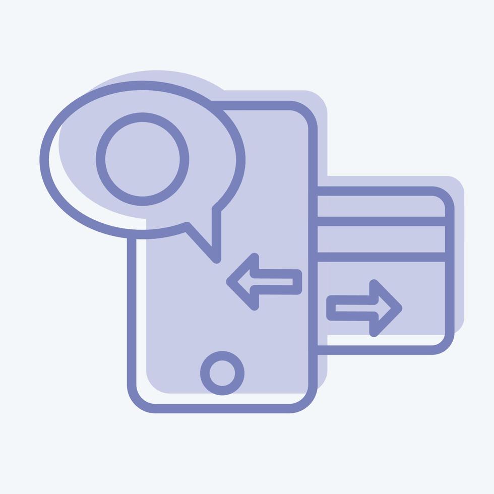 Icon Mobile Paymments. related to Online Store symbol. two tone style. simple illustration. shop vector
