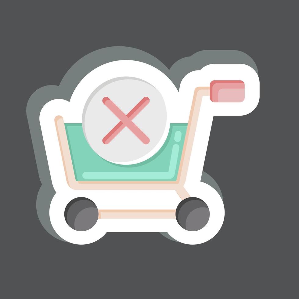 Sticker Delete Cart. related to Online Store symbol. simple illustration. shop vector