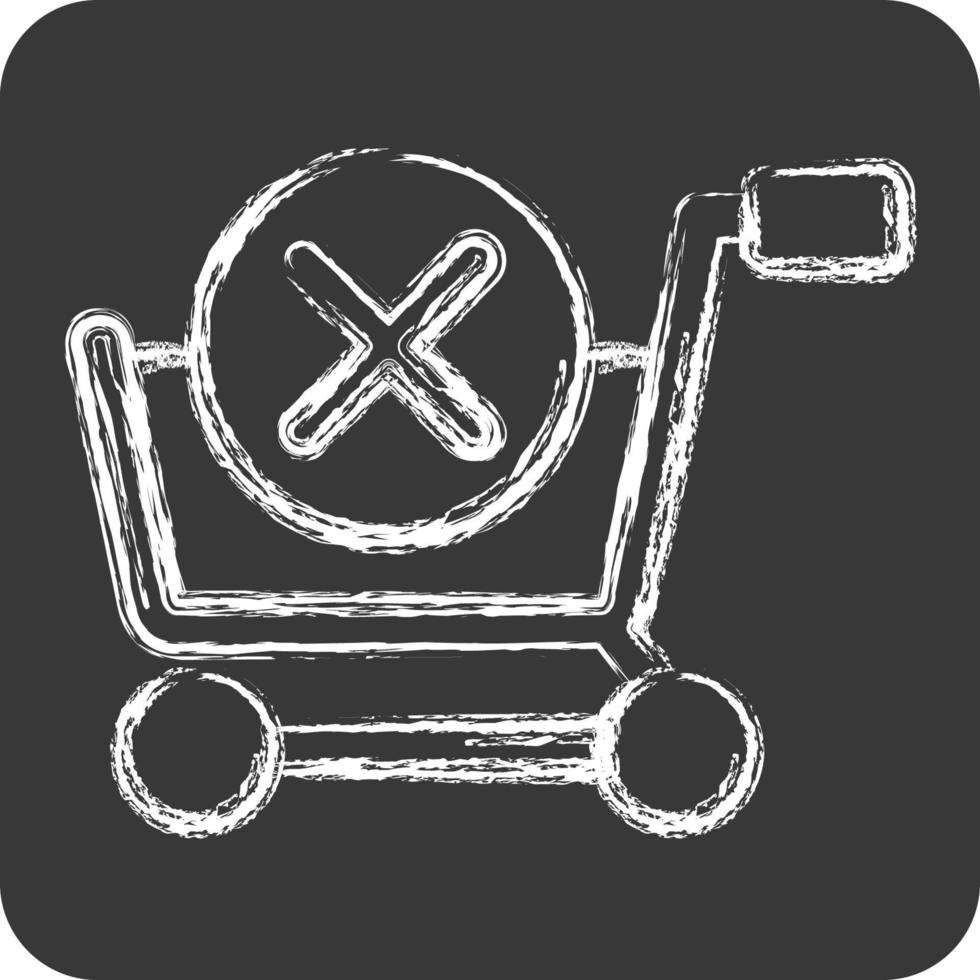 Icon Delete Cart. related to Online Store symbol. chalk style. simple illustration. shop vector