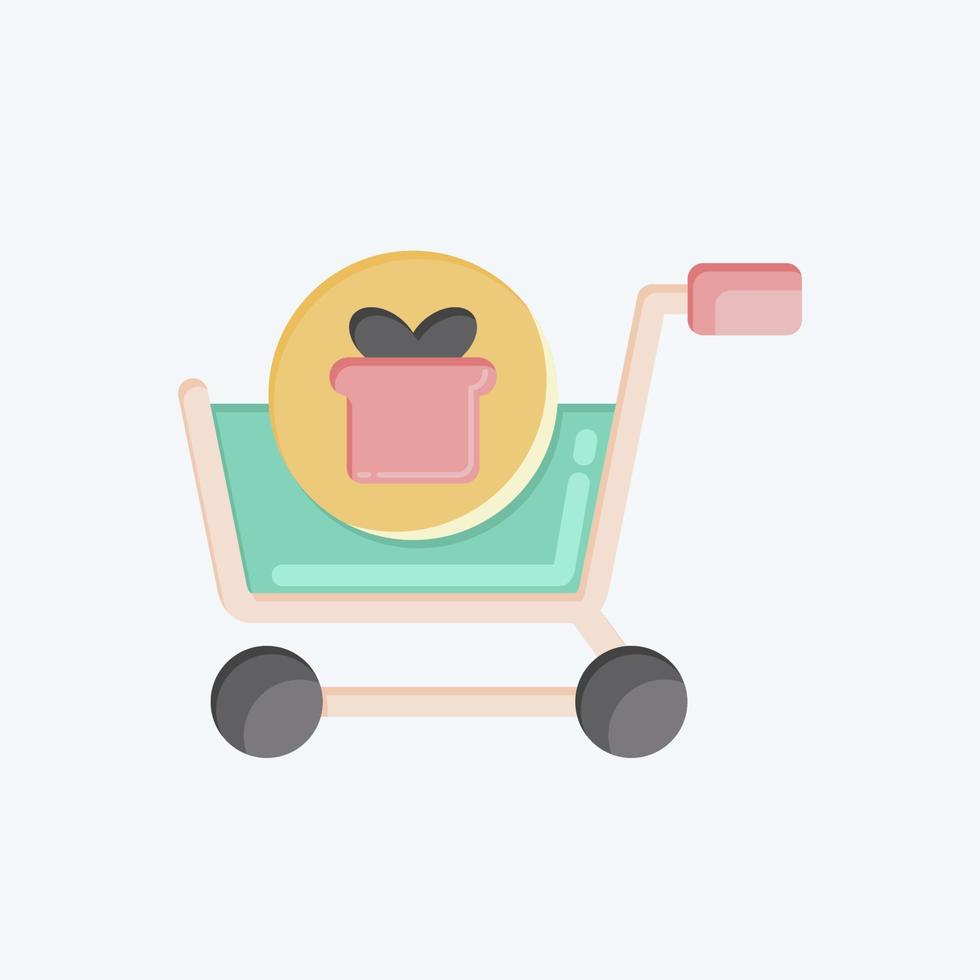 Icon Buy With Gift. related to Online Store symbol. flat style. simple illustration. shop vector