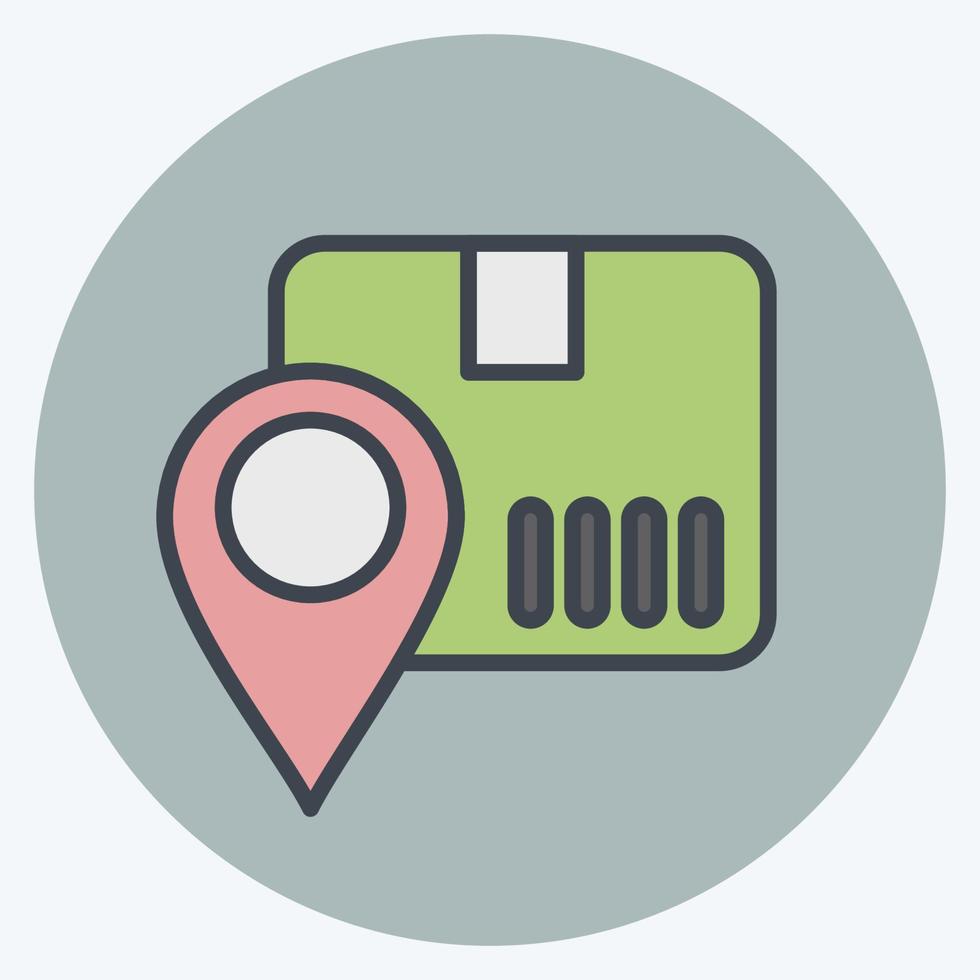 Icon Package Tracking. related to Online Store symbol. color mate style. simple illustration. shop vector