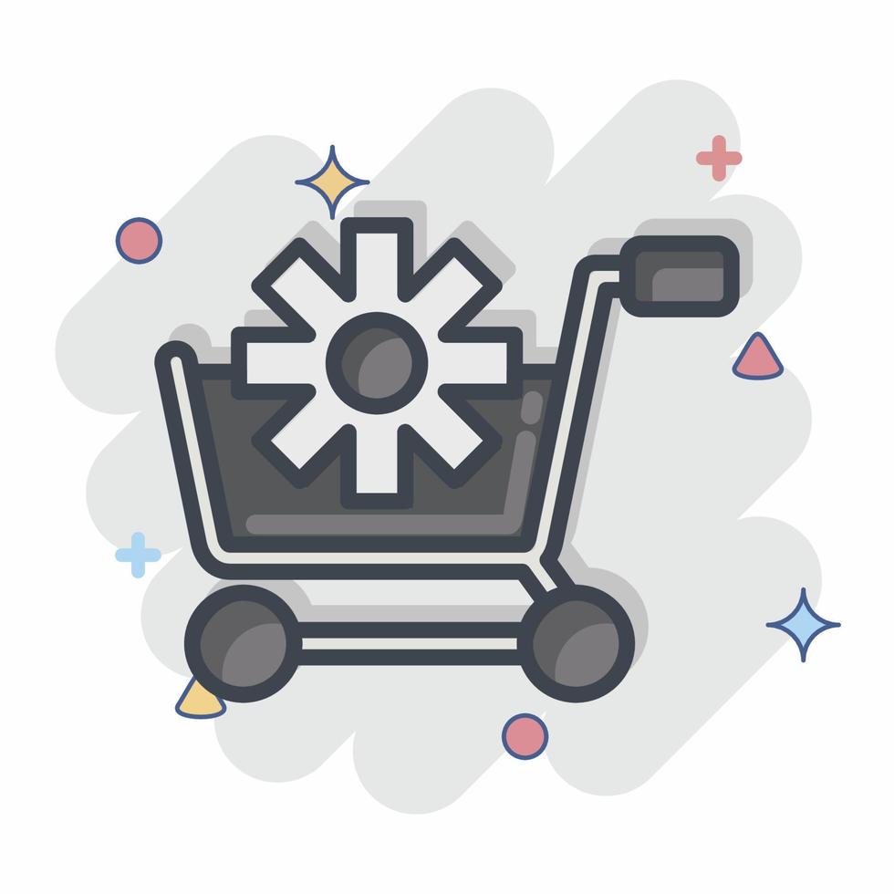 Icon Customer Service. related to Online Store symbol. Comic Style. simple illustration. shop vector