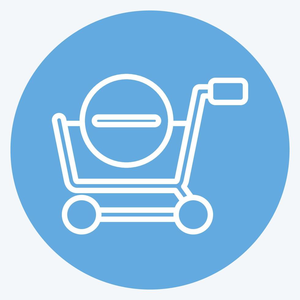 icono eliminar del carrito. relacionado con el símbolo de la tienda en línea. estilo de ojos azules. ilustración sencilla. tienda vector