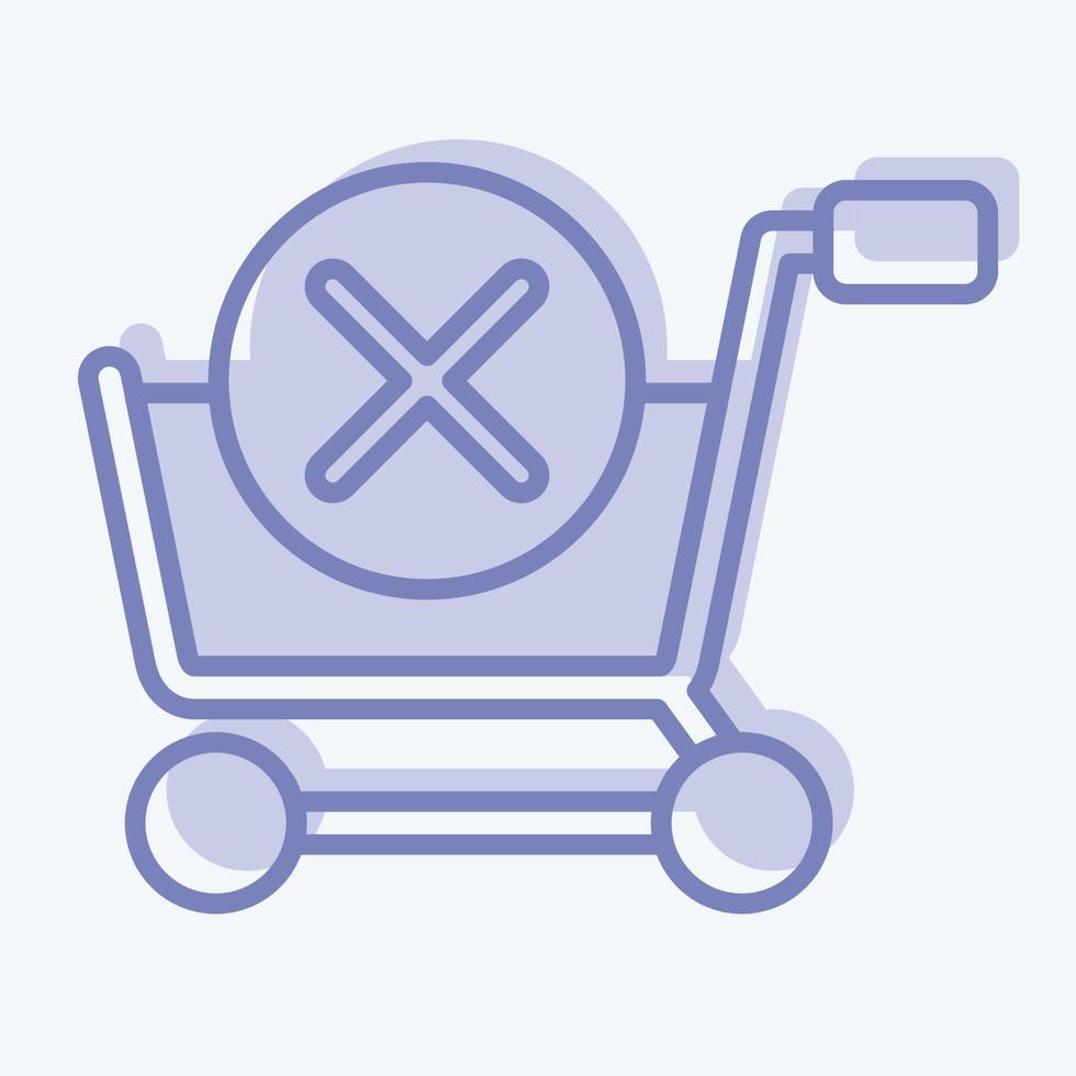 Icon Delete Cart. related to Online Store symbol. two tone style. simple illustration. shop vector