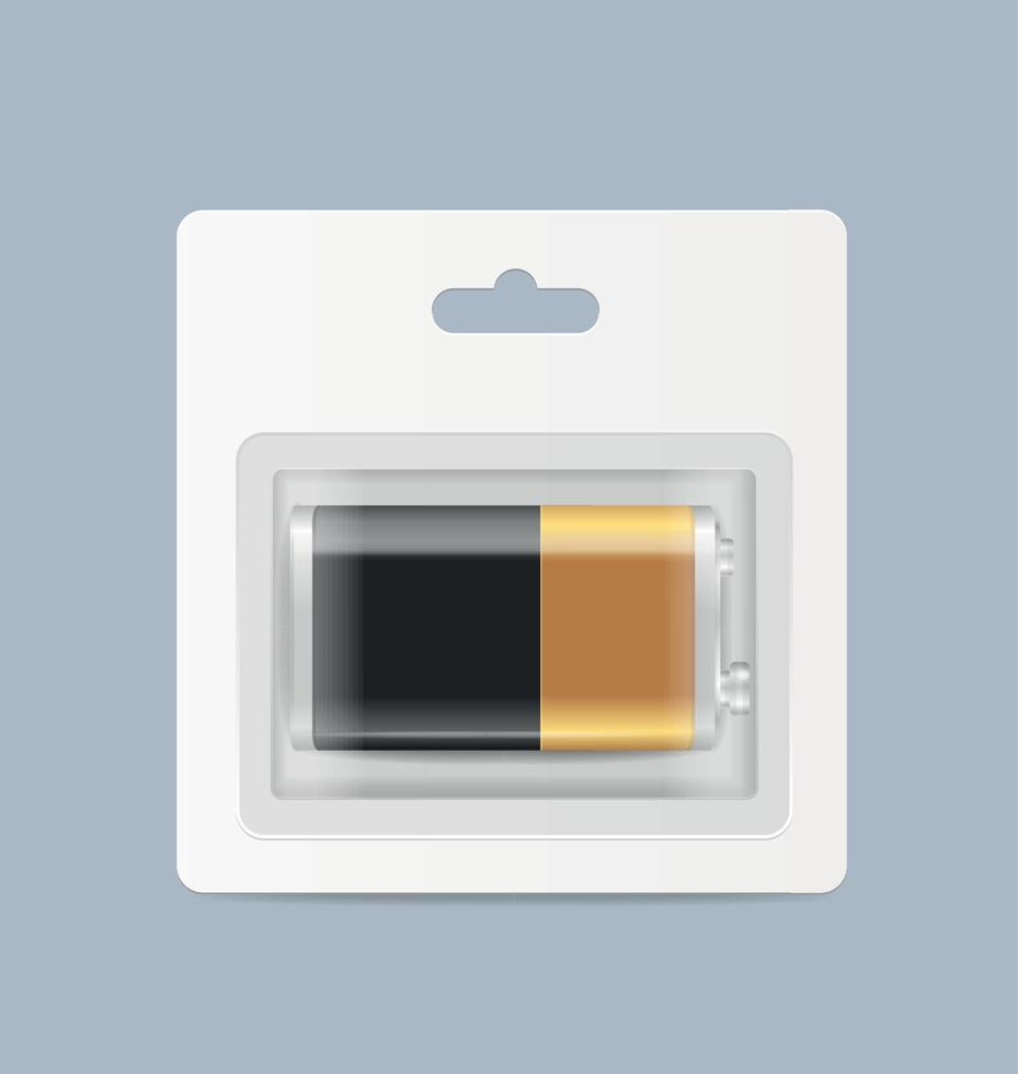 Realistic Detailed 3d Pack of Alkaline Battery. Vector