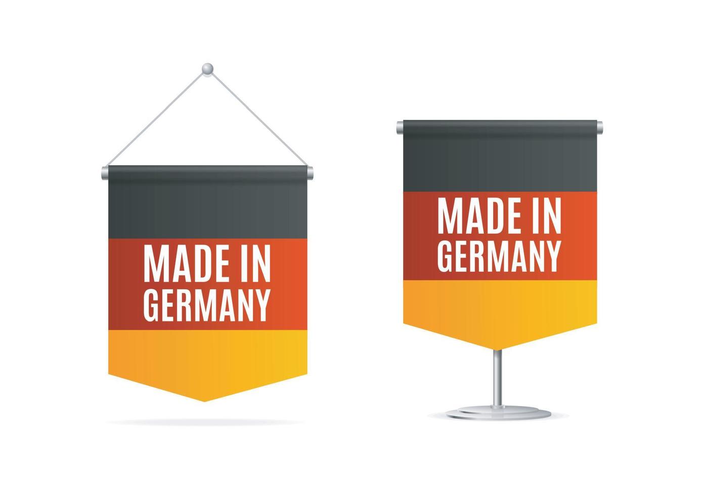 Realistic 3d Detailed Made in Germany Concept Flag Banner Set. Vector