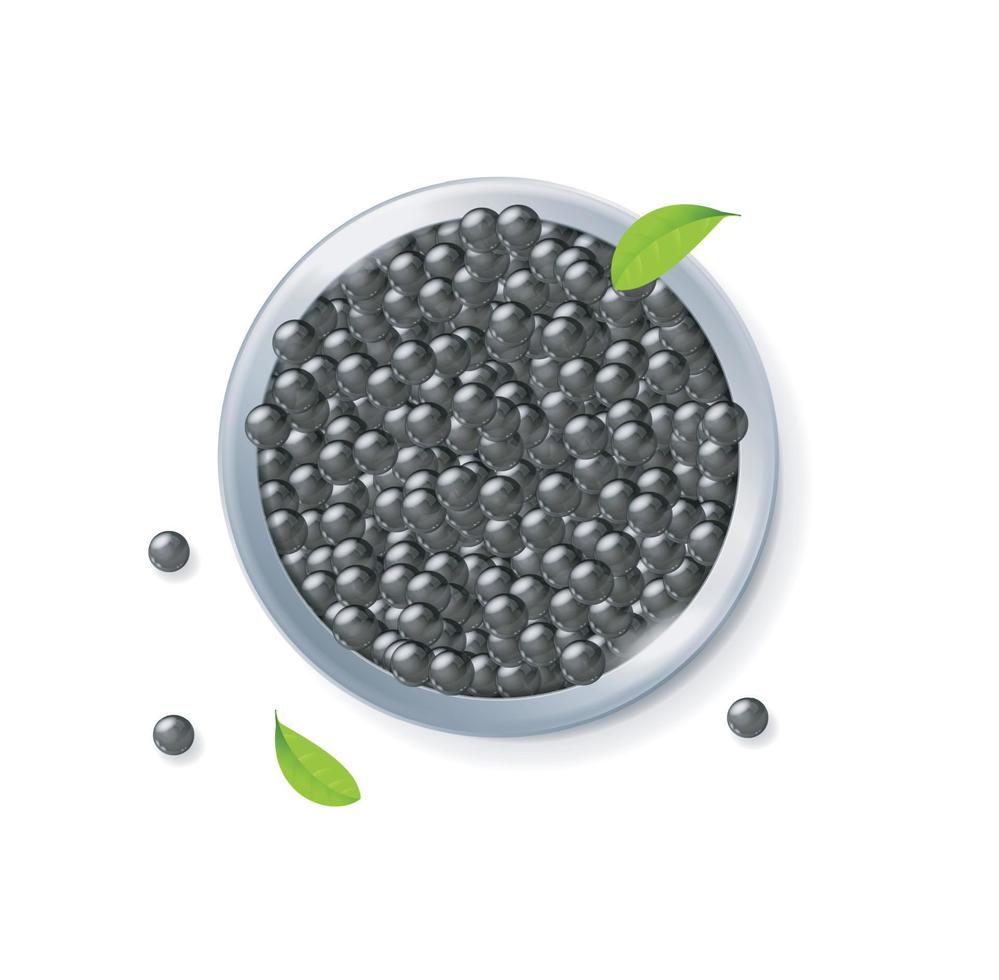 Realistic Detailed 3d Black Caviar Can. Vector