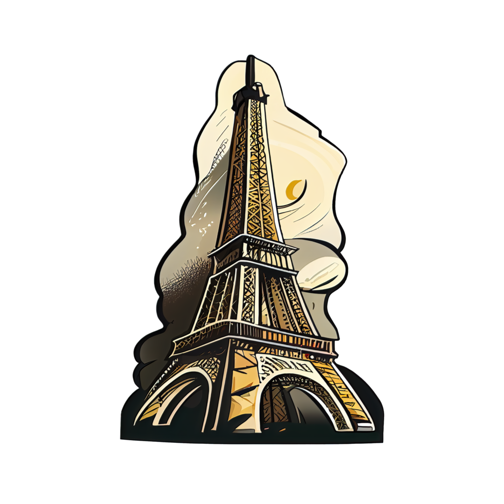 Free pegatina de dibujos animados de la torre eiffel en parís, francia  17333841 PNG with Transparent Background