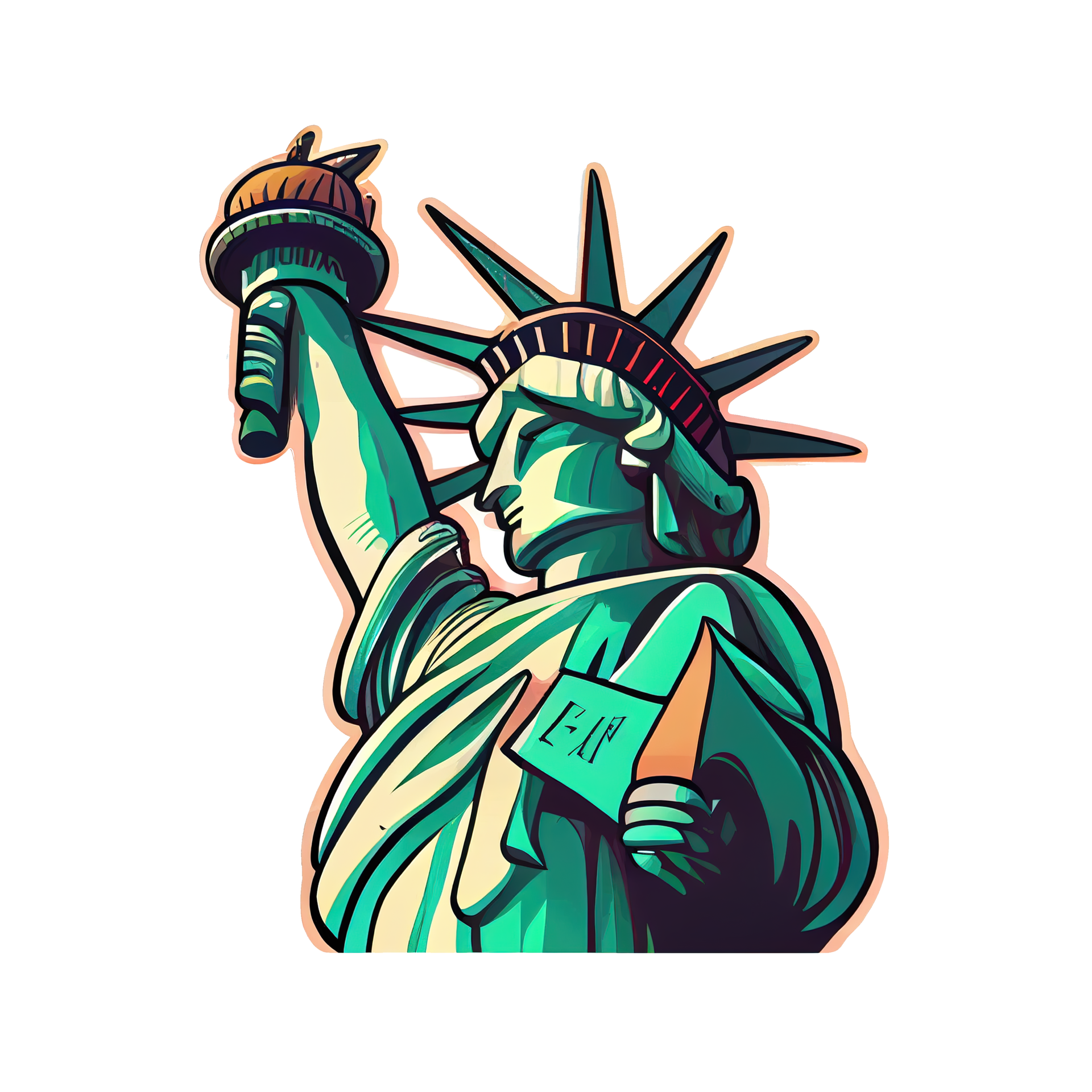 https://static.vecteezy.com/system/resources/previews/017/333/844/original/cartoon-sticker-the-statue-of-liberty-in-new-york-city-free-png.png