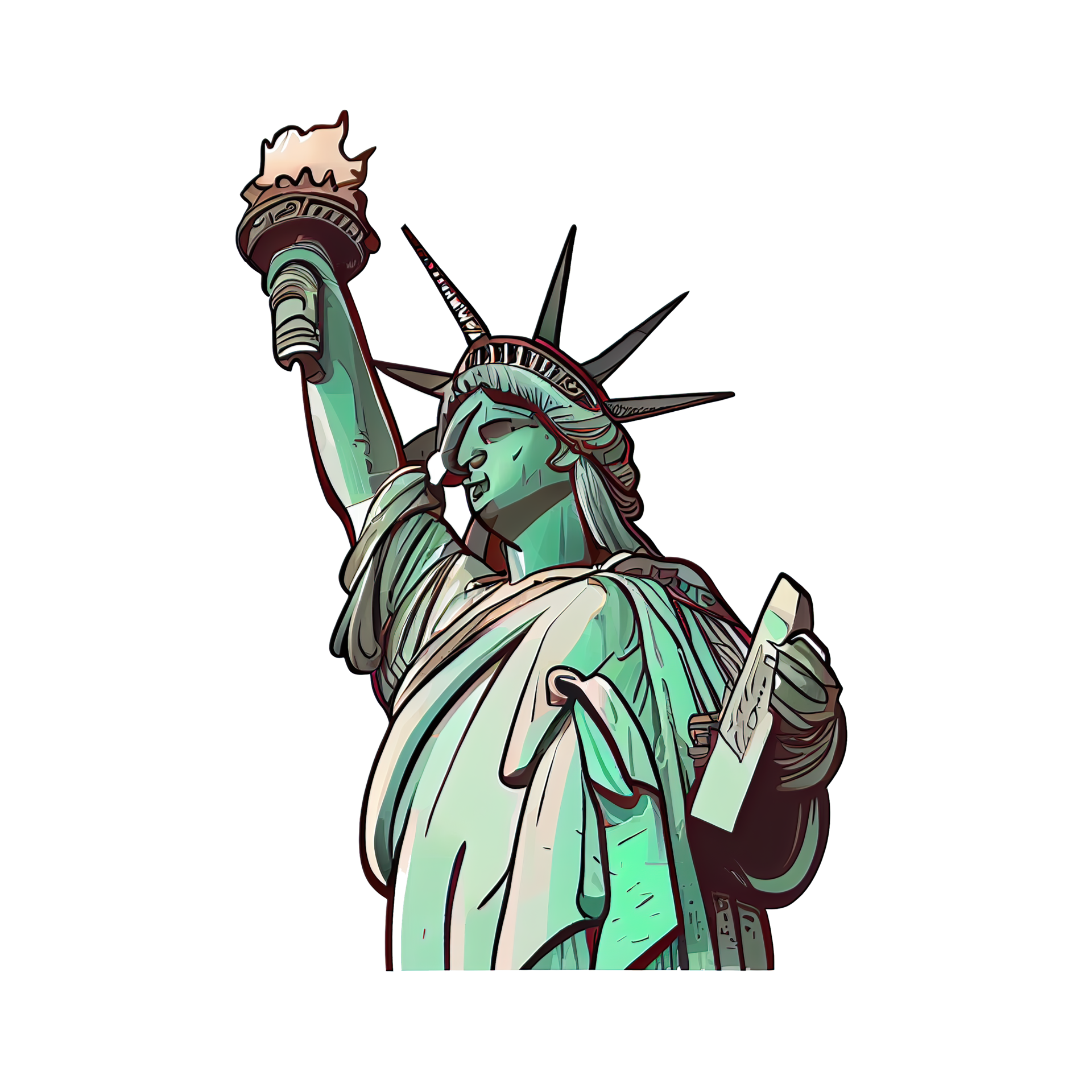 https://static.vecteezy.com/system/resources/previews/017/333/845/original/cartoon-sticker-the-statue-of-liberty-in-new-york-city-free-png.png