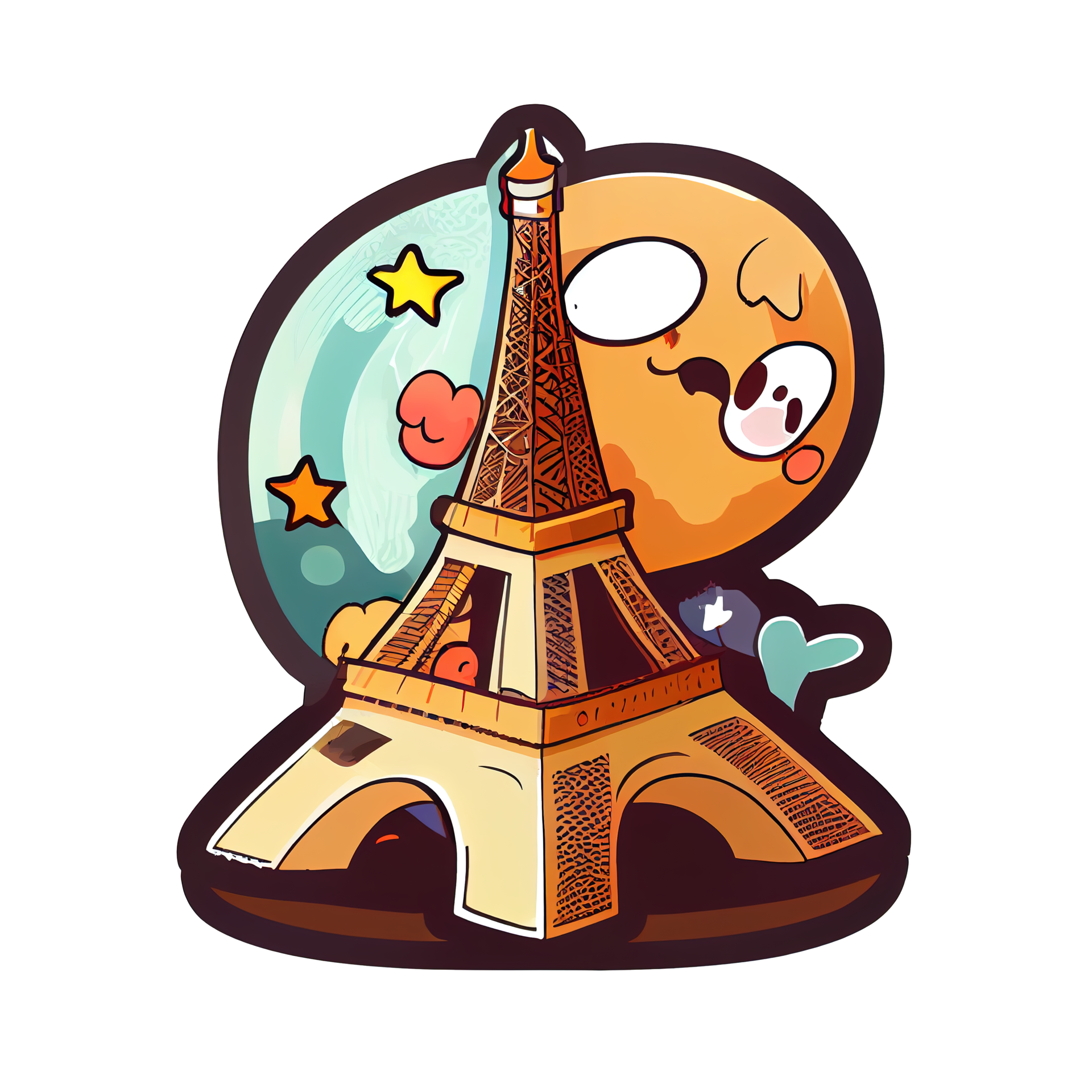 Free Cartoon sticker of The Eiffel Tower in Paris, France 17333846 PNG with  Transparent Background