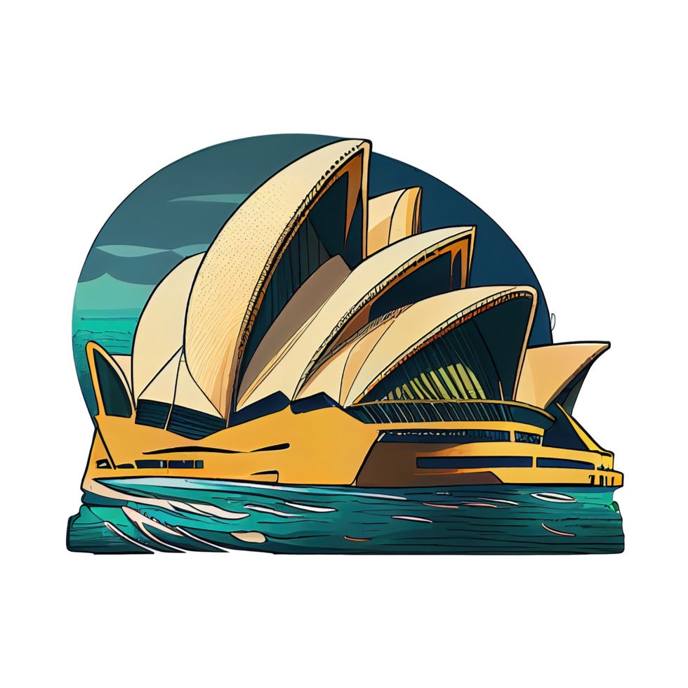 Cartoon sticker of the Sydney Opera House landmark in Australia png