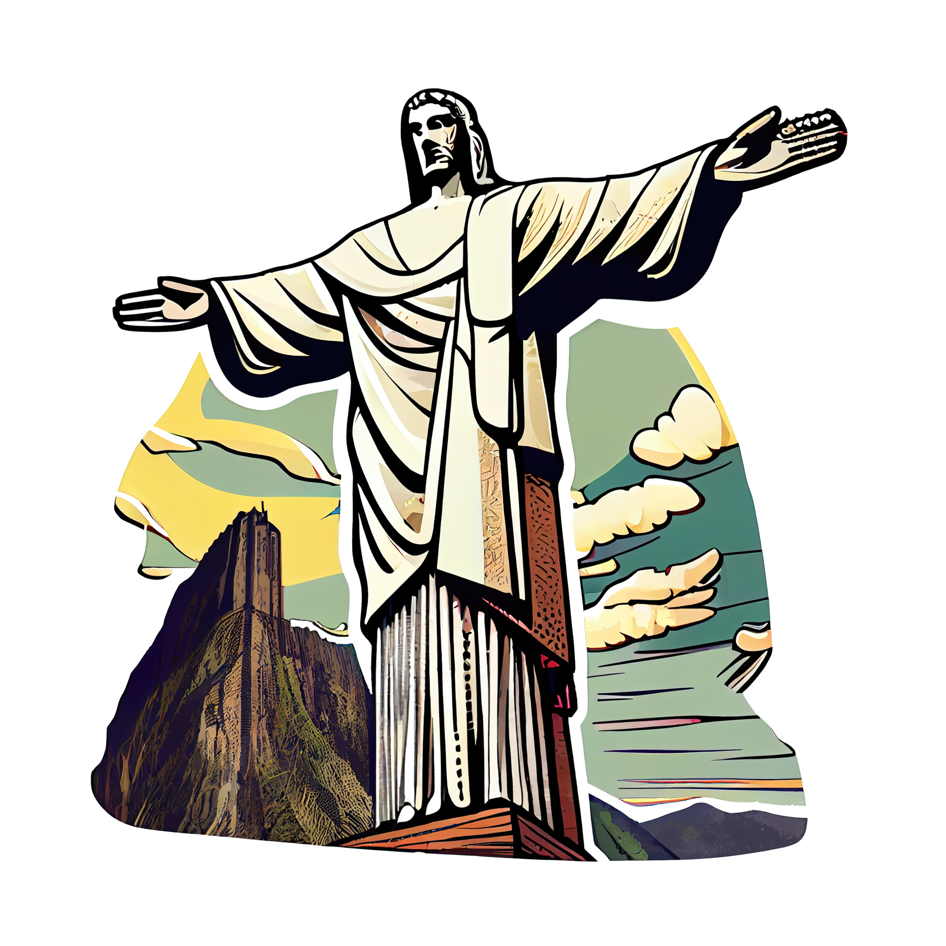 Free The Christ the Redeemer statue in Rio de Janeiro, Brazil, Cartoon sticker 17333849 PNG with Transparent Background Free The Christ the Redeemer statue in Rio de Janeiro, Brazil, Cartoon sticker 17333849 PNG with Transparent Background
