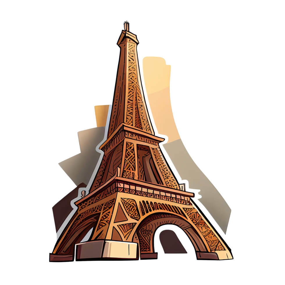 Free pegatina de dibujos animados de la torre eiffel en parís, francia  17333861 PNG with Transparent Background