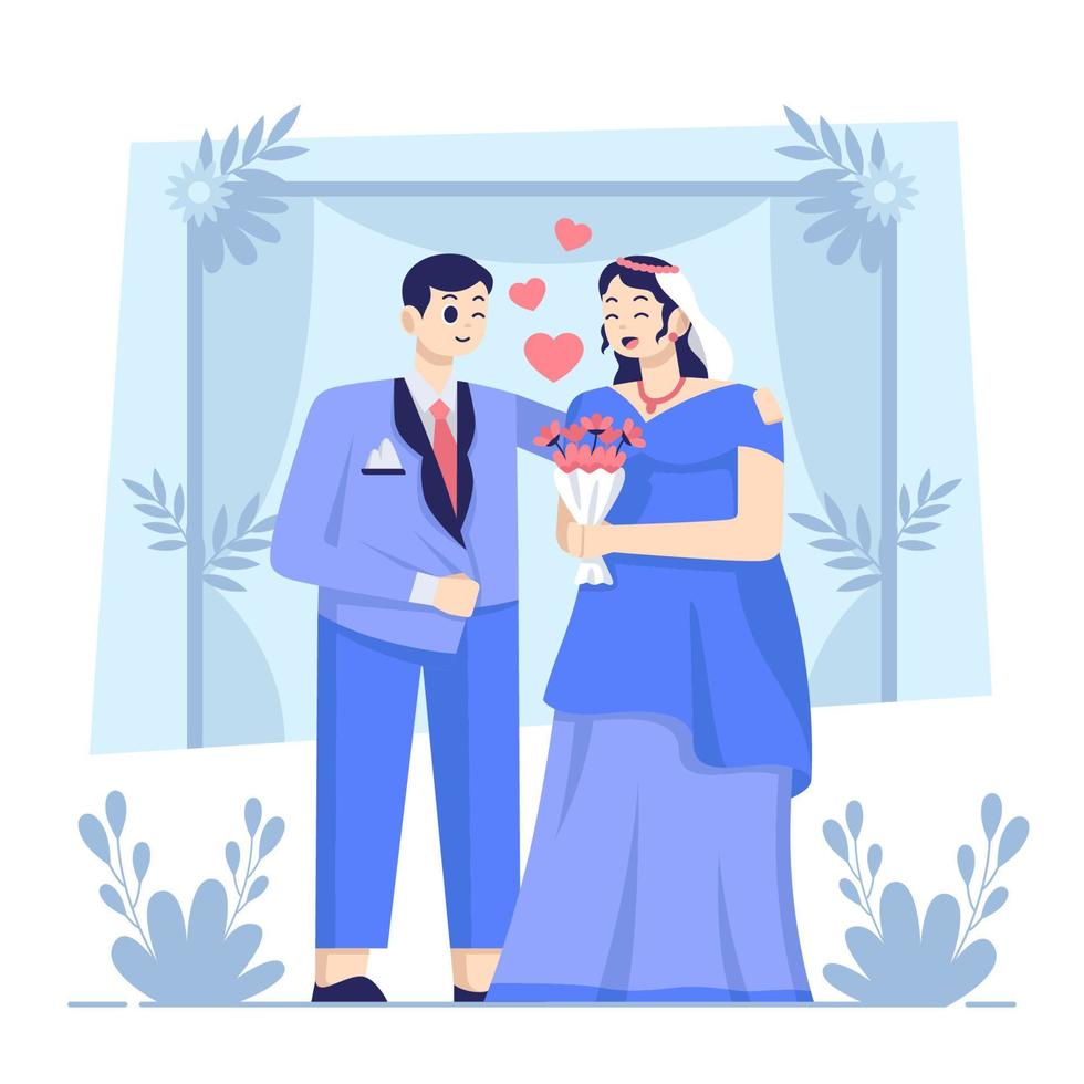 Happy Wedding Couple Concept vector