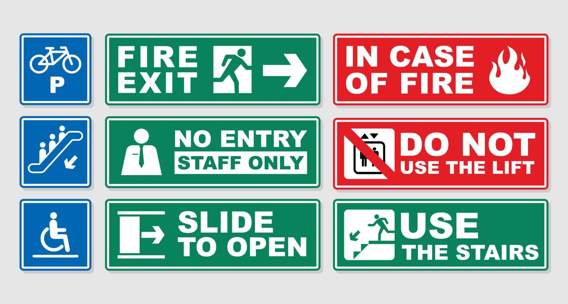 Signage Sticker Set vector