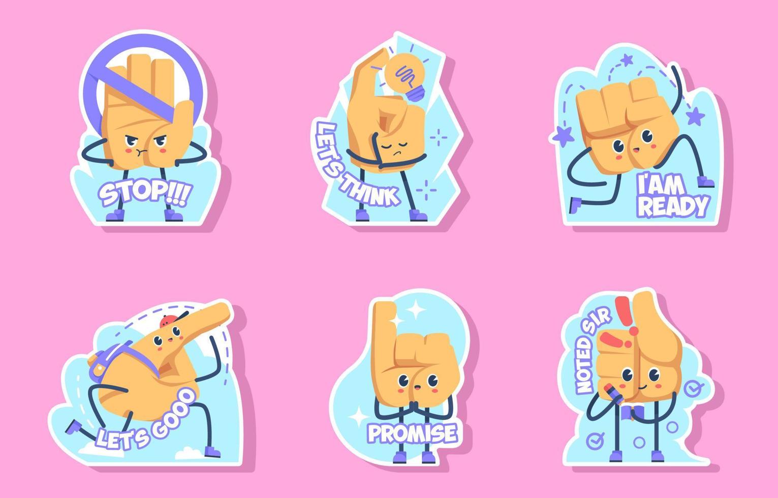 Action Chat Sticker Set vector