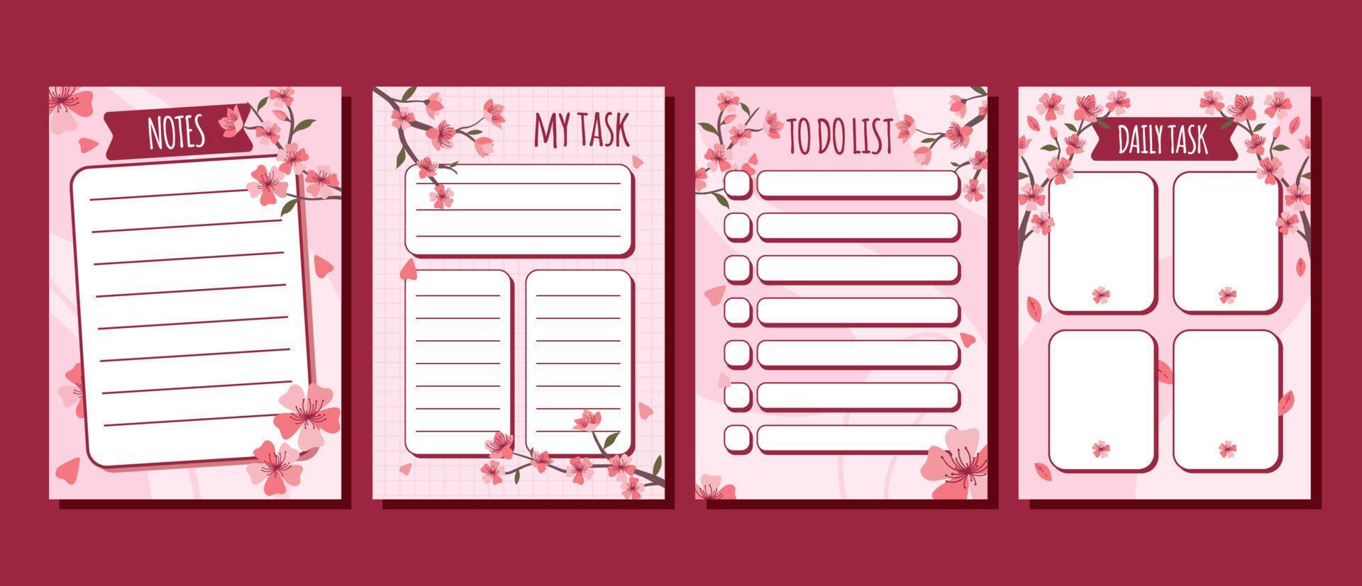 Peach Blossom Journal Template vector