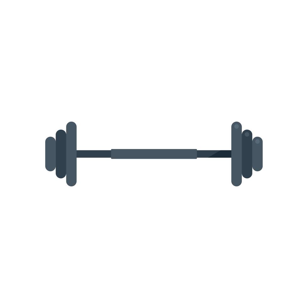 Gym barbell icon flat vector. Sport exercise vector