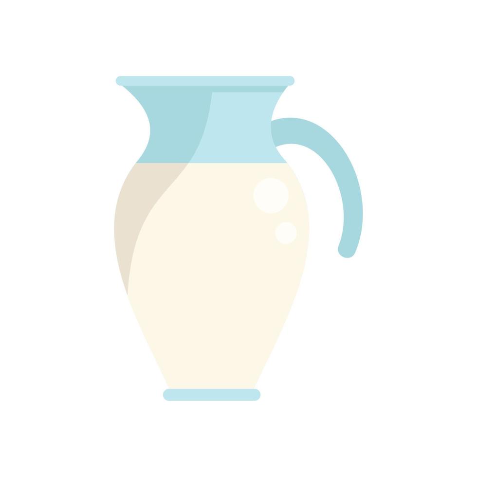 Milk jug icon flat vector. Glass dairy vector