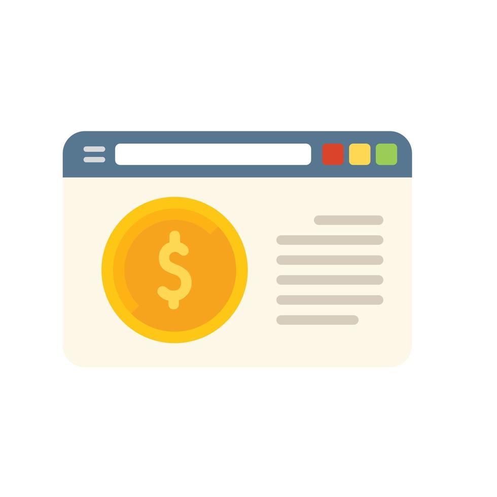 Web money profit icon flat vector. Mobile strategy vector