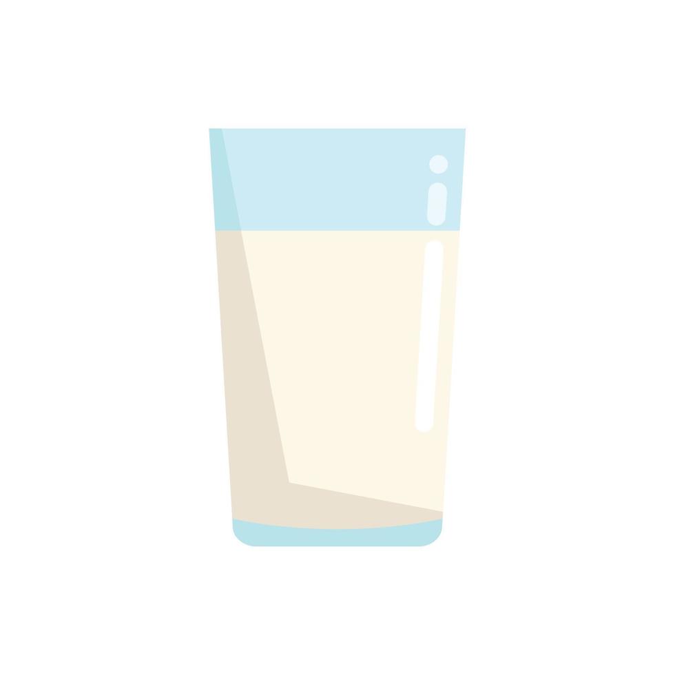 Milk glass icon flat vector. Cup drink vector