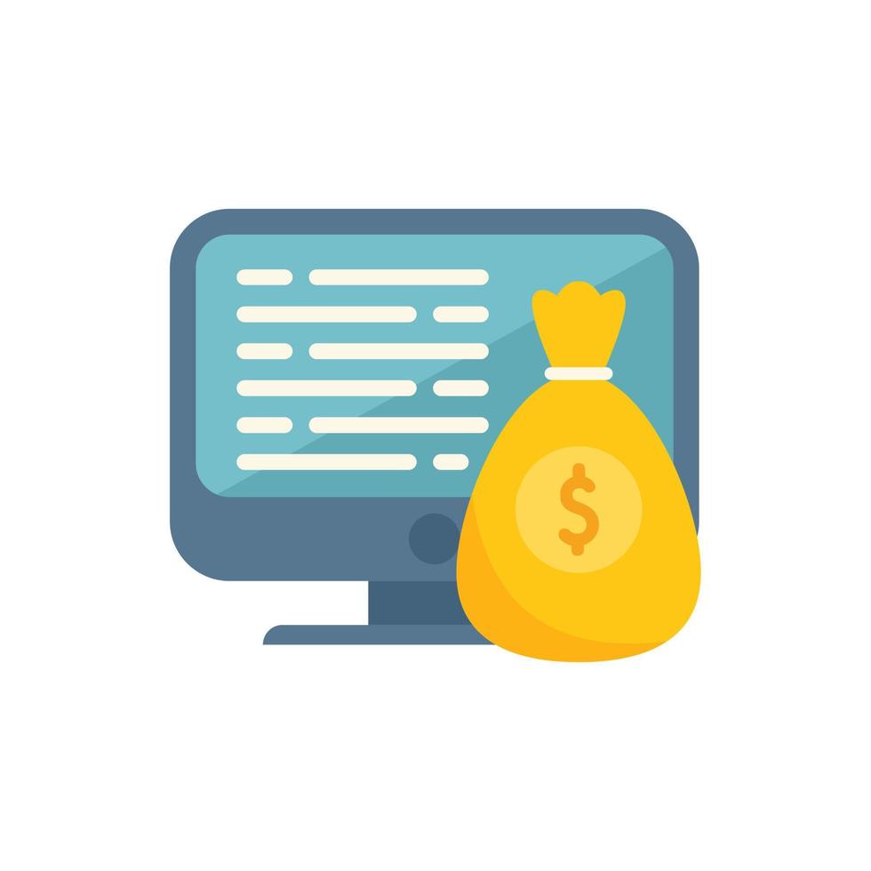 Online profit icon flat vector. Monetize strategy vector