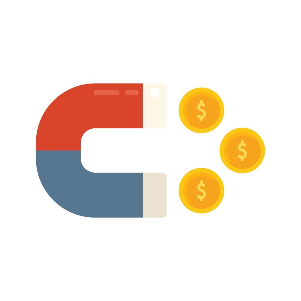 Monetization magnet icon flat vector. Mobile strategy vector