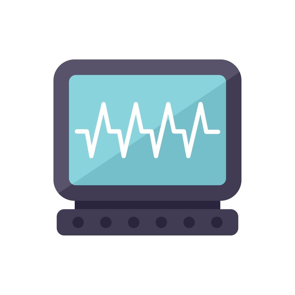 vector plano del icono del monitor cardíaco. hospital medico