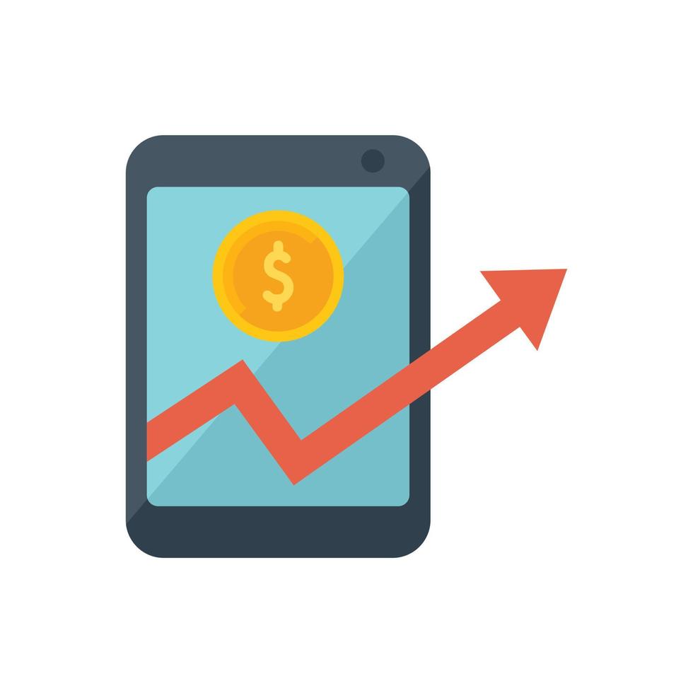 Mobile monetize icon flat vector. Audience strategy vector