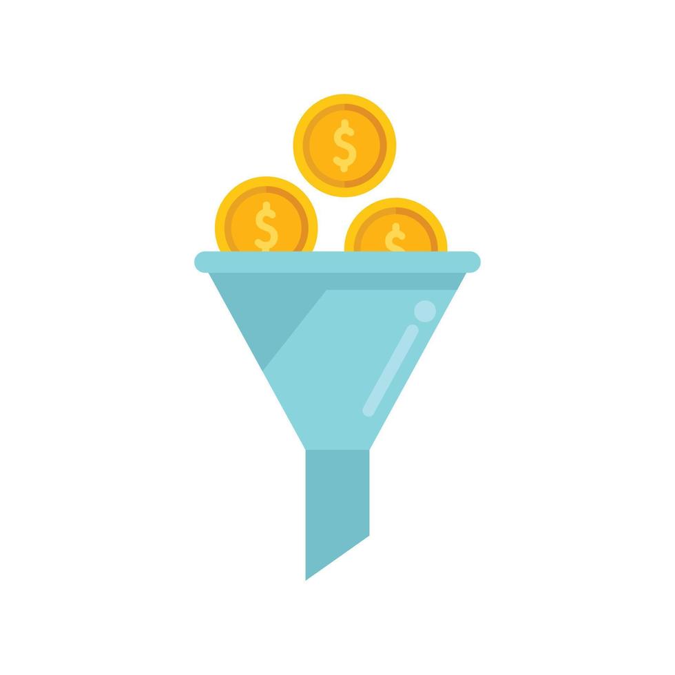 Monetization funnel icon flat vector. Audience strategy vector